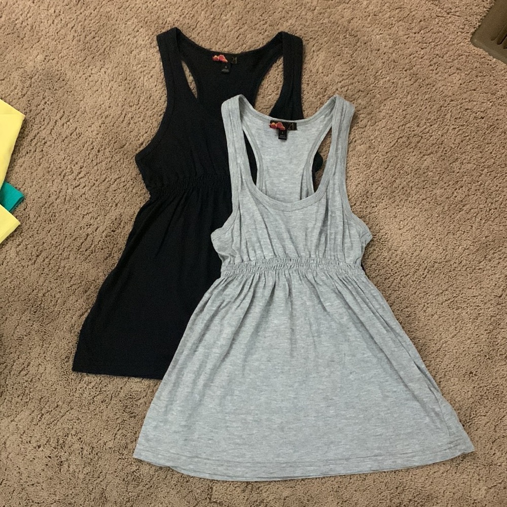 FOREVER 21 Bundle (2) Vintage Racerback Babydoll Tank Tops, size S - Picture 2 of 8